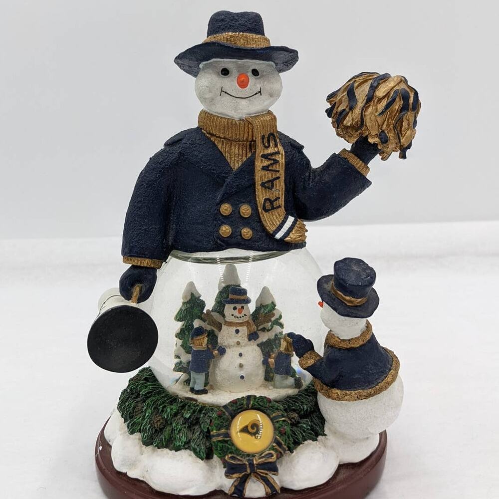 St. Louis Rams Snowman Cheer Snow Globe Christmas Second Limited Series 7" Tall